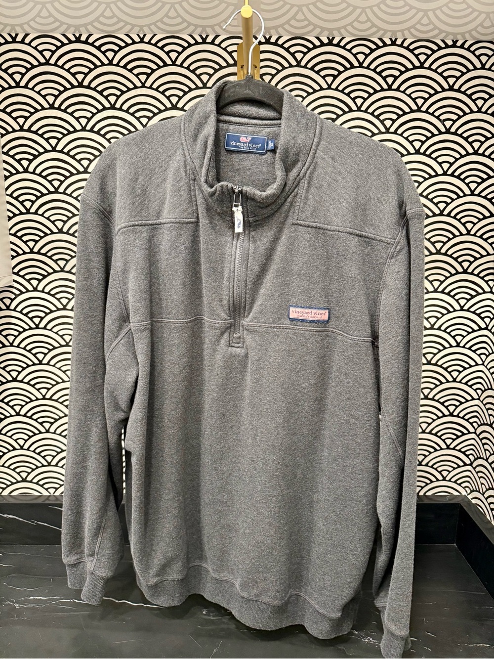 Vineyard Vines Men's Charcoal Gray Half-Zip Shep Sweatshirt